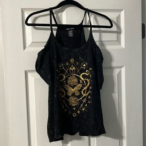 Black off the shoulder top